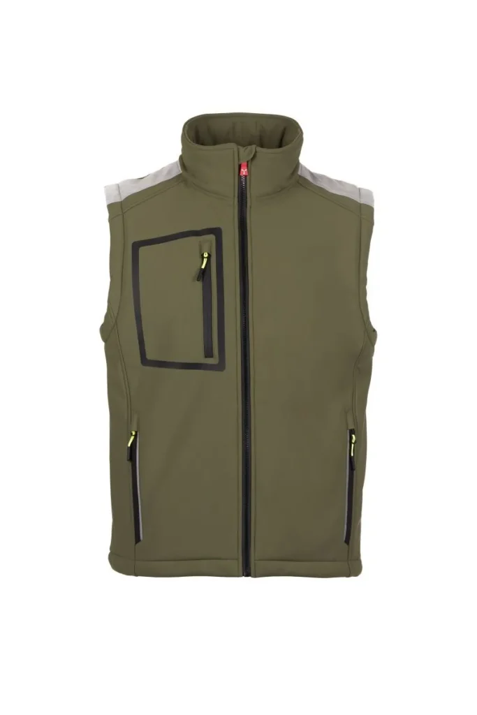 Softshell STREAM VEST PAD, colore Verde Militare/Verde