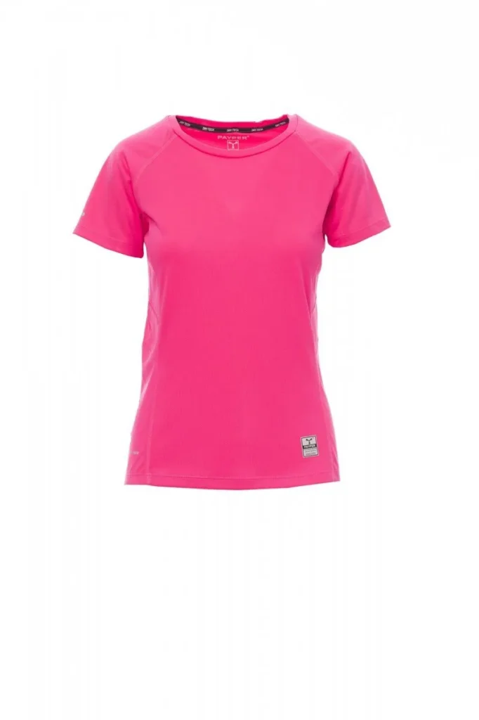 T-shirt RUNNING LADY, colore Fucsia Fluo