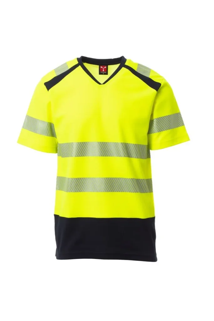 T-shirt WAY, colore Giallo Fluo/Blu Navy